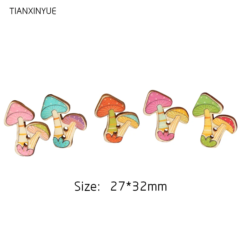 Buy TIANXINYUE Mushroom Buttons Wood Sewing