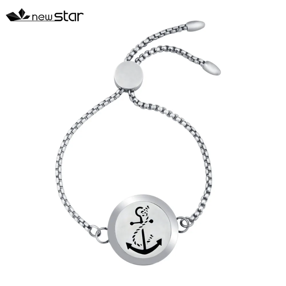 NS-BS436-1 Diffuser Leather Locket Bracelet_