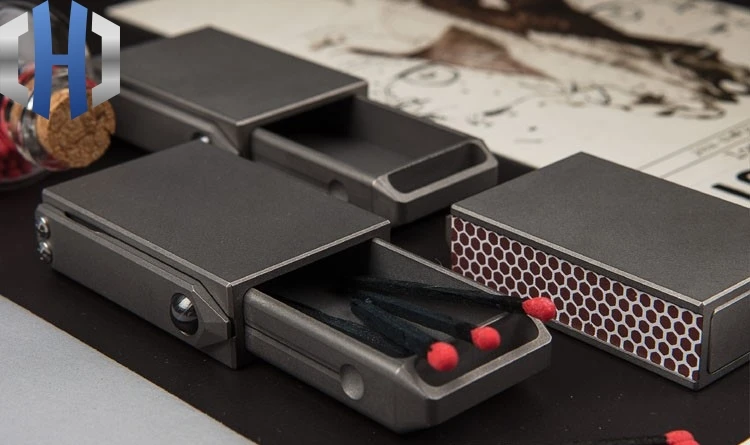 Креативный портативный компактный EDC титановый сплав ничья спичечная коробка открытый Тактический ящик для хранения