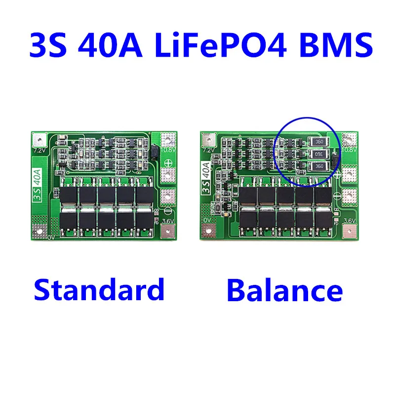 3S 40A 9,6 V 10,8 V 18650 LiFePO4 BMS/железо литиевая батарея Защитная плата с выравниванием startable дрель стандарт/баланс