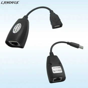 

High Quality High Speed black New USB UTP Extender Adapter Over Single RJ45 Ethernet CAT5E 6 Cable Up to 150ft Drop shipping