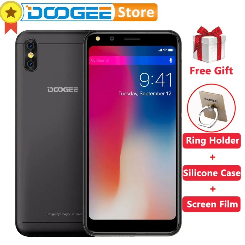 DOOGEE X53 1 ГБ Оперативная память 16 Гб Встроенная 5 3 &quotсмартфон Android7.0 MT6580M 4 ядра 0 + Мп