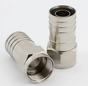 

75-5 F connector for 75-5 RG6 cable F type connector for CATV DVB metric system with Lubricating oil and waterproof circle