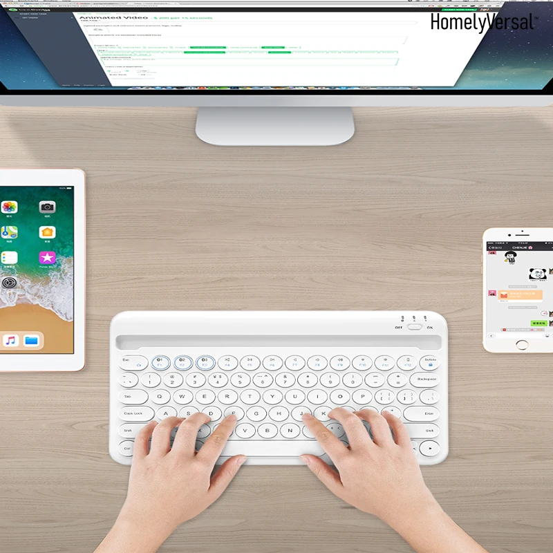 Высококачественная тонкая Bluetooth клавиатура, бесшумная клавиатура для планшетов и смартфонов, домашняя беспроводная клавиатура для IOS, Android, Windows