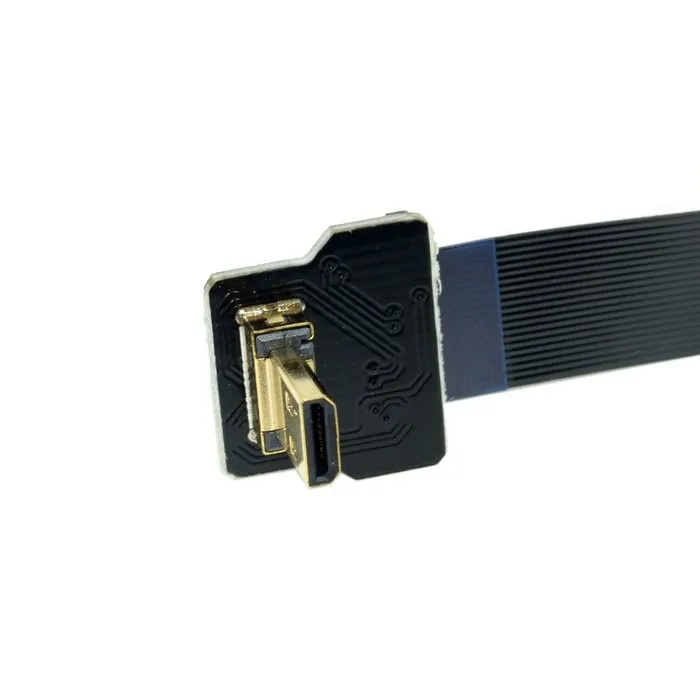 Angled FPV Micro HDMI Male to Micro HDMI FPC Flat Cable 10cm 20cm 30cm 50cm 100cm for Gopro HERO 4 HERO 3 SJCAM SJ5000