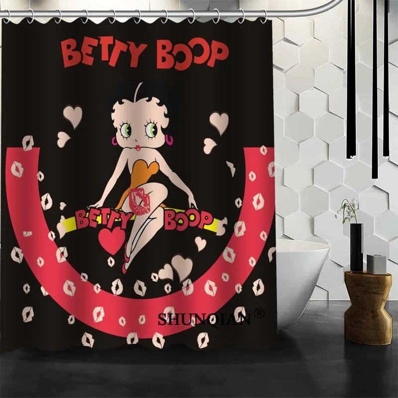 Best хороший обычай Betty Boop душ Шторы Для ванной Шторы Водонепроницаемый Ткань Ванная комната Шторы больше размер a6.1-37