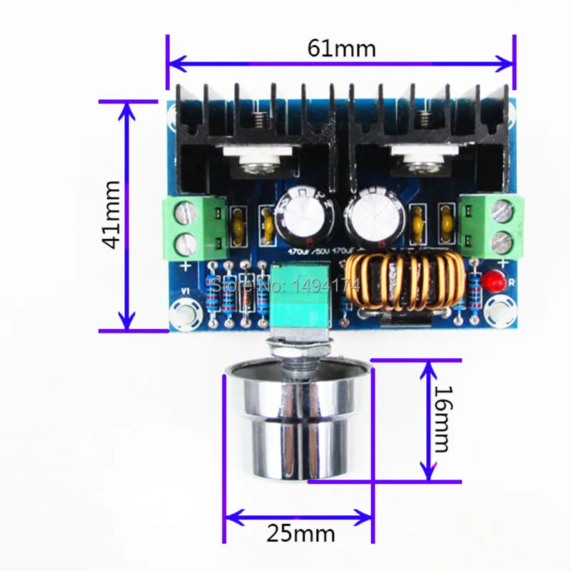 WQScosea Q8S 274 DC понижающий преобразователь 4V 40V до 1 25 V 36V 8A 200W Step Down Модуль для