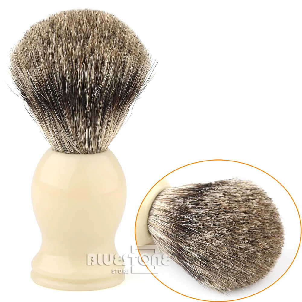 رجل هدية العاج الأبيض الراتنج مقبض النقي الغرير الشعر الحلاقة فرشاة الوجه الحلاق