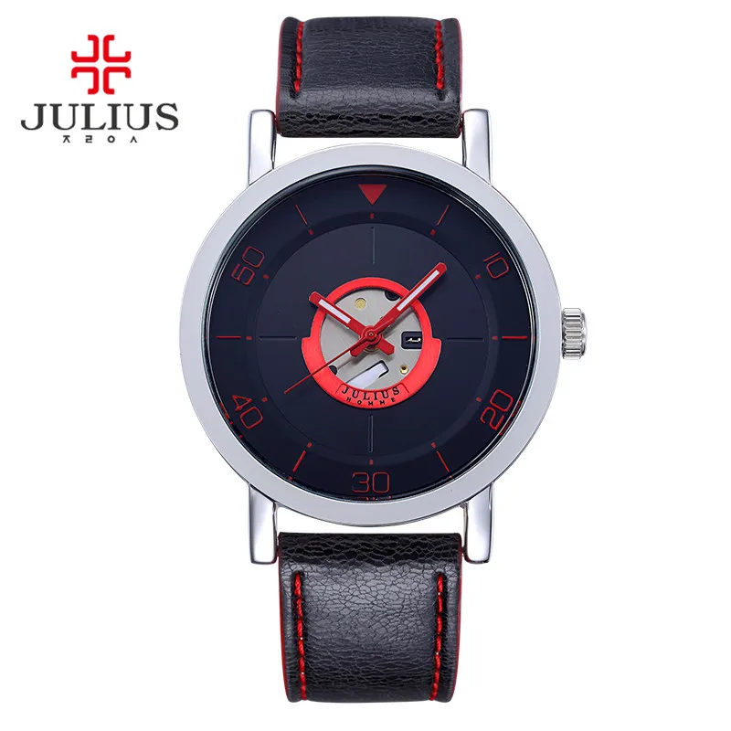 Top Julius Homme Men s Watch Japan Quartz Hours Clock Fashion Dress Leather Boy Birthday Christmas