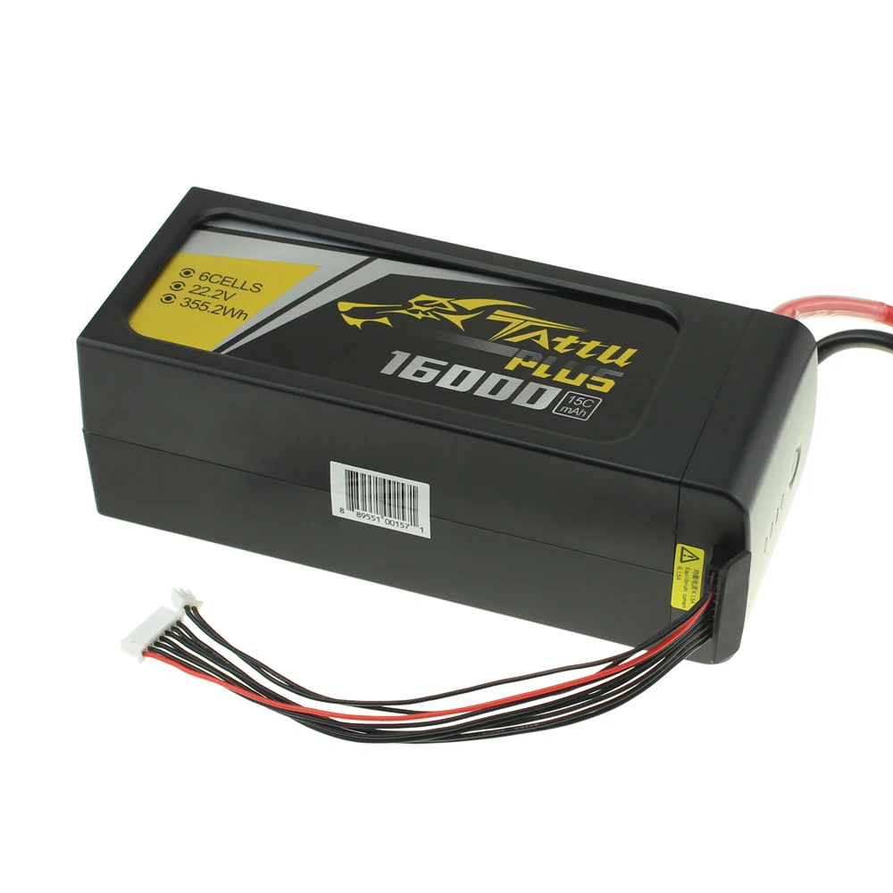 Литий полимерный аккумулятор TATTU 6S 22 2 V 16000mAh Plus 15C 6S1P с разъемом AS150 XT150 для