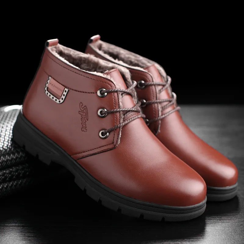 Лидер продаж; брендовые теплые мужские зимние ботинки; высококачественная повседневная обувь из натуральной кожи; модная мужская обувь для работы; ghn89