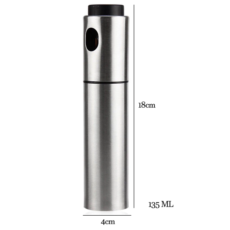 Silver Stainless Steel Olive Pump Spraying Oil Bottle Spraye For Soy Sauce Vinegar Oil Pot Drops Spice Jar Seasoning Supplies