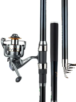 

Ultra Light Carbon Fiber Telescopic Fishing Rod Set Stream Seapole Super Hard Power Throwing Hand Rod with Reel 2.4/2.7/3.0/3.6m