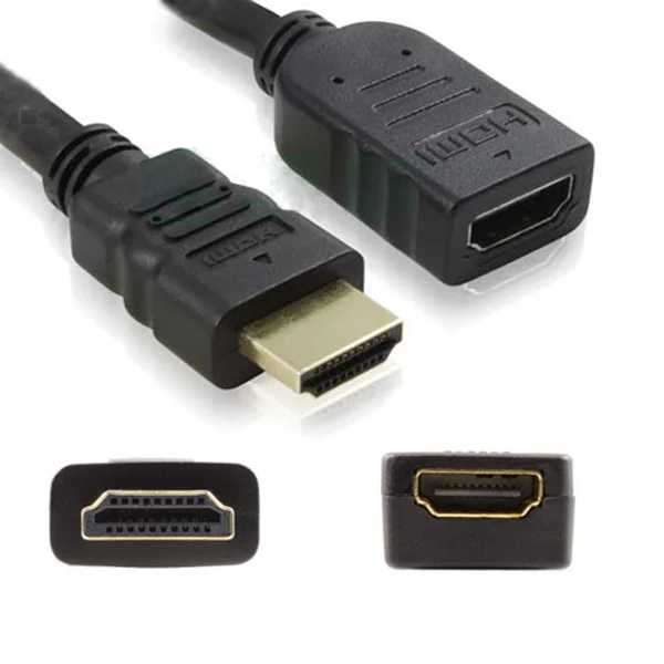 Cavo di prolunga compatibile HDMI da maschio a femmina 30CM/50CM/1M/2M/3M 3D 1.4v cavo esteso per TV HD LCD Laptop proiettore PS3