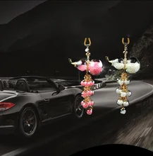 Sorte Cabaça Pingente Carro Pendurado Ornamento Interior Colorido Contas de Vidro Seguro de Vidro Acessórios Do Carro de Presente