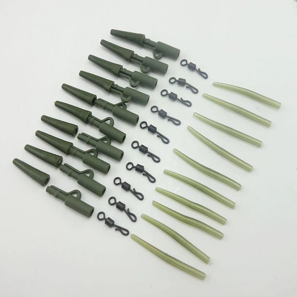 

40pcs Anti- Carp Fishing Rolling Quick Change Safety Lead Clips Tackle Rubber Tubes Set Assorted Accessories Swivel