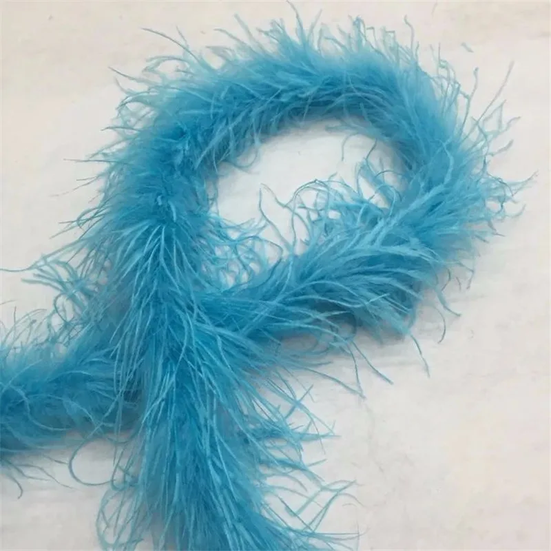 4 Meters / Lot Lake blue Ostrich feathers BOA, Feather Boa for Party / Suit / Shawl / Craft