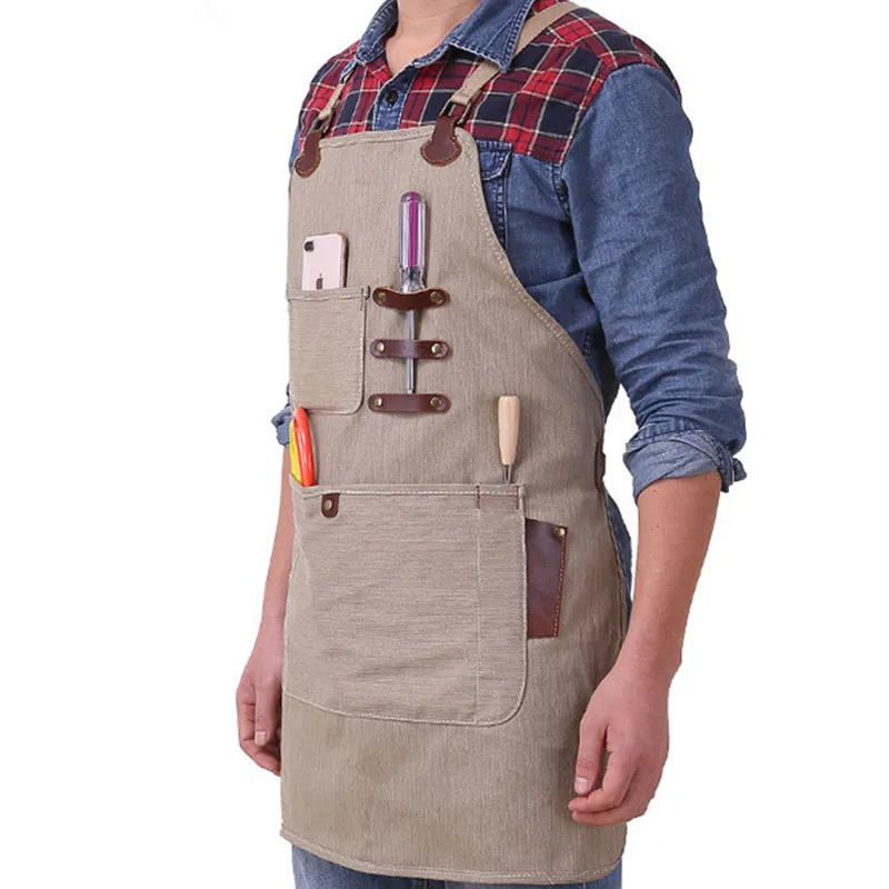 Canvas Apron Crossback Cotton Straps E6-7