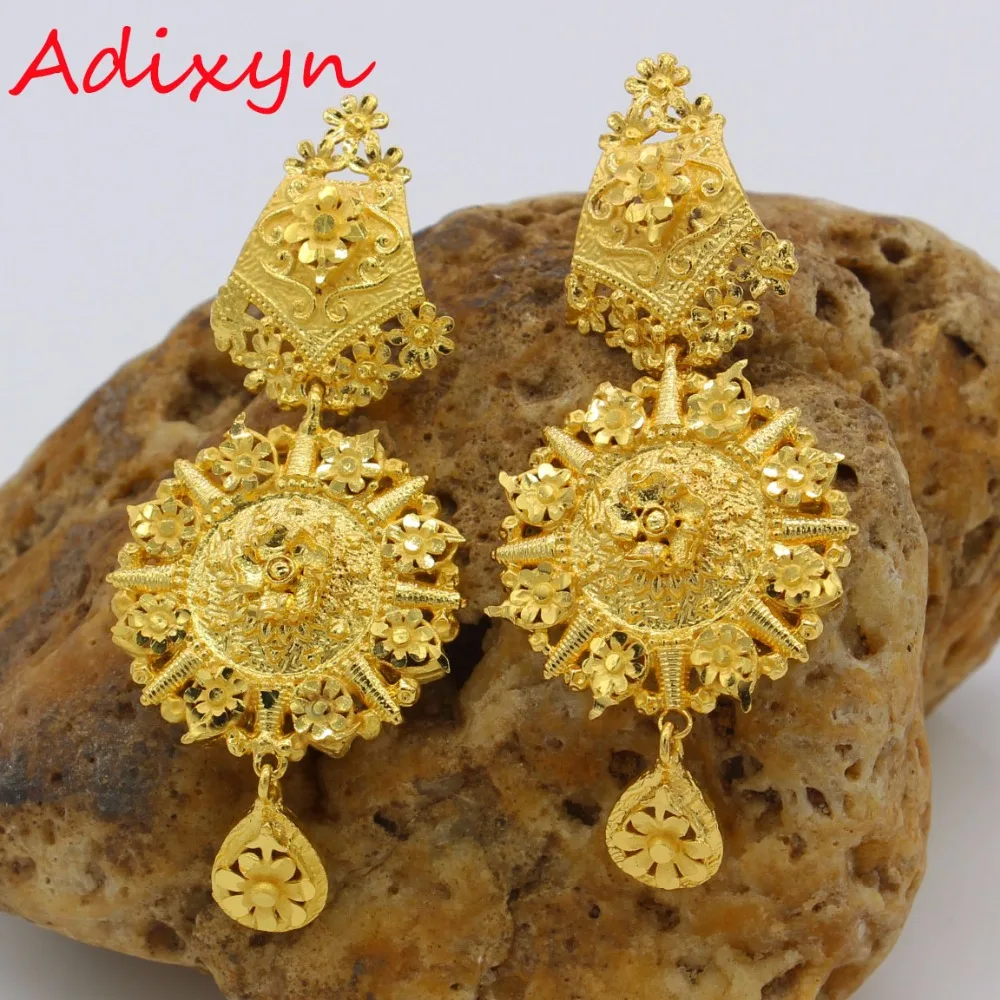 Adixyn модные 45 см Чокеры ожерелье/серьги наборы для женщин золото Цвет обручение арабский/Эфиопский/Ближний Восток вечерние подарки N012013