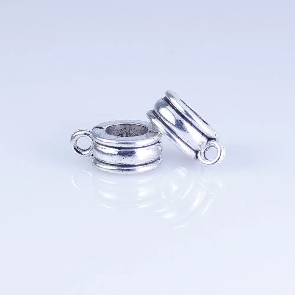 

50pcs Tibetan Silver Metal Charm Spacer Beads Clip Bail Beads Charm for jewelry findings