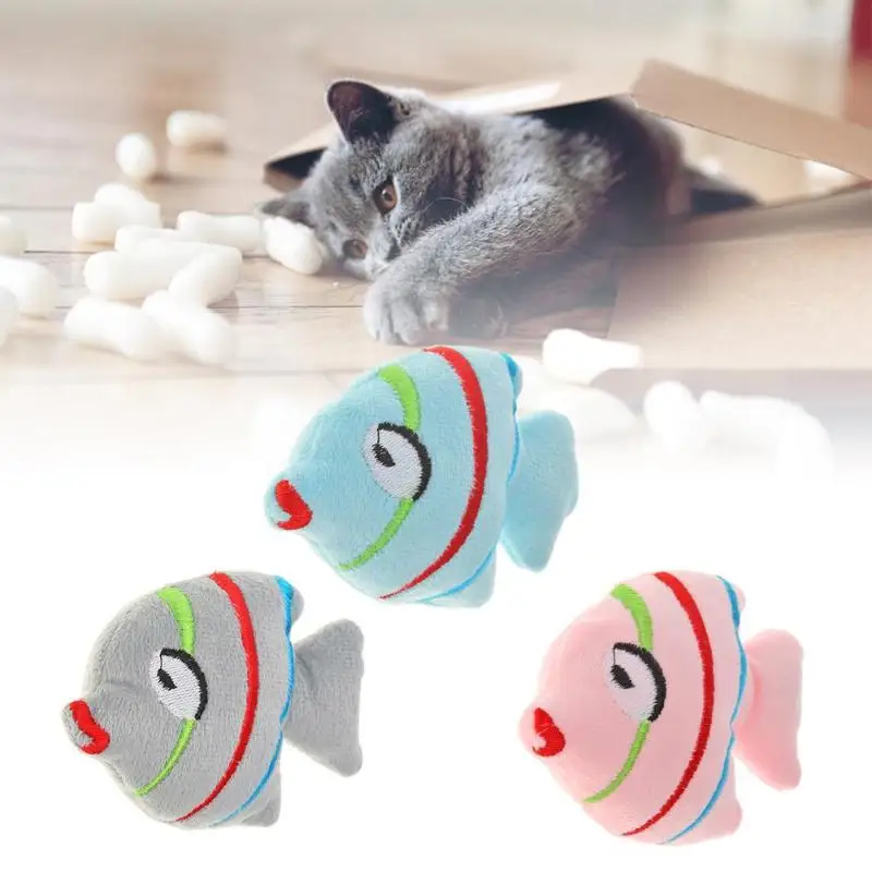 

Cat Loves theMmost Crazy Toy Plush Fish Kitten Scratching Teasing Interactive Catnip Toys That Interact With Cats