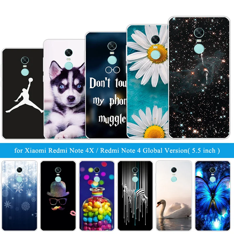 

For Xiaomi Redmi Note 4X 4 X Coque Back Cover for Xiaomi Redmi 4 Global Version Funny Cat Cases Silicon Phone Bag TPU Soft Shell
