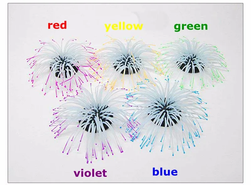 Аквариума украшения орнамент флуоресцентные Имитационные морской анемон искусственные морские водоросли ежа 5 цветов поступление