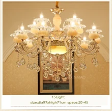 SHIXNIMAO Luxury Simulated Jade LED Crystal Chandeliers Lighting Fixtures With 6 Arms 8 Arms 15 Arms For Living Room lamp Light