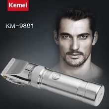 Original KM-9801 Professional Hair Clipper Aluminum Alloy Rechargeable Electric Hair Trimmer Hair Removal Hair Cutting Machine