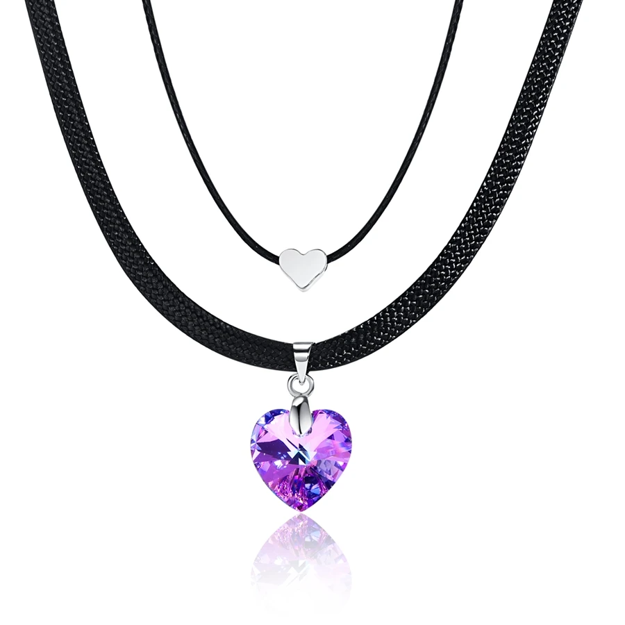MALANDA сердце кристалл от Swarovski модные ожерелья-Чокеры ожерелья для Для женщин