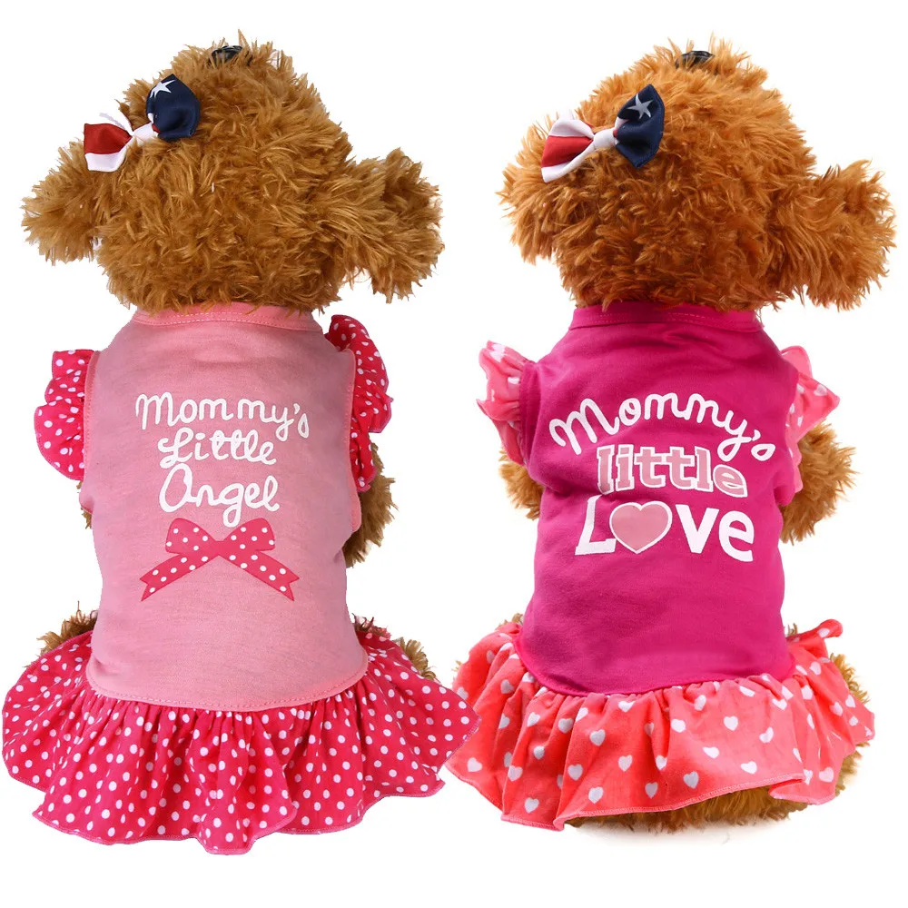 

Summer Cute Pet Puppy Small Dog Cat Pet Dress Apparel Clothes Fly Sleeve Dress Pet Skirt Pets Clothes And Accessories # Z