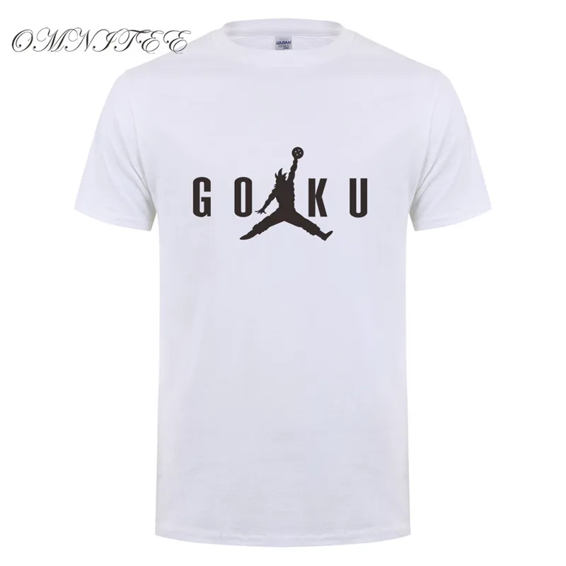 Omnitee Dragon Ball Z футболка мужская с коротким рукавом Модная хлопковая Сон Гоку Air футболка аниме рубашка мужская одежда топы OT-305