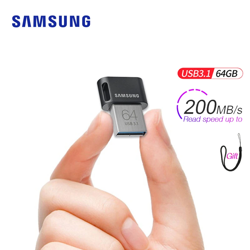 Samsung USB 3,1 флеш-накопитель 64 Гб оперативной памяти, 32 Гб встроенной памяти до 200 МБ/с. памяти Флеш накопитель USB 3,0 флеш-накопитель 256 ГБ 128 ГБ до