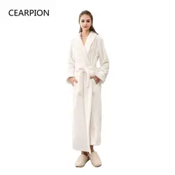 CEARPION осень зима толстые Фланелевые халат длинные для женщин кимоно купальный халат одноцветное высокое качество ночная рубашка пижамы