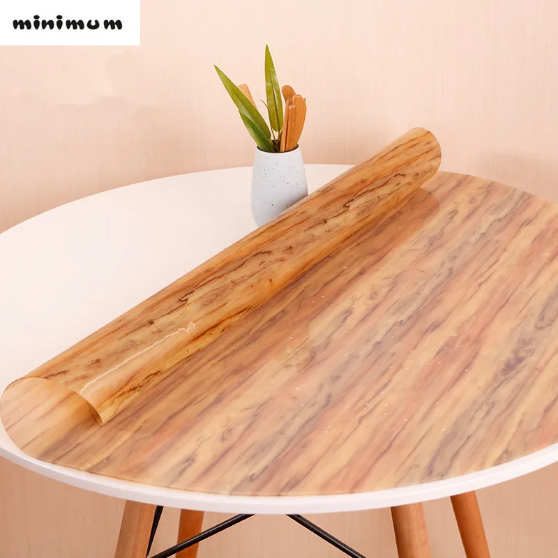 Nappe Ronde De Style Japonais En Verre Souple Pvc Nappes Rondes Tapis De Table Imitation Grain De Bois Couverture De Table Impermeable Aliexpress