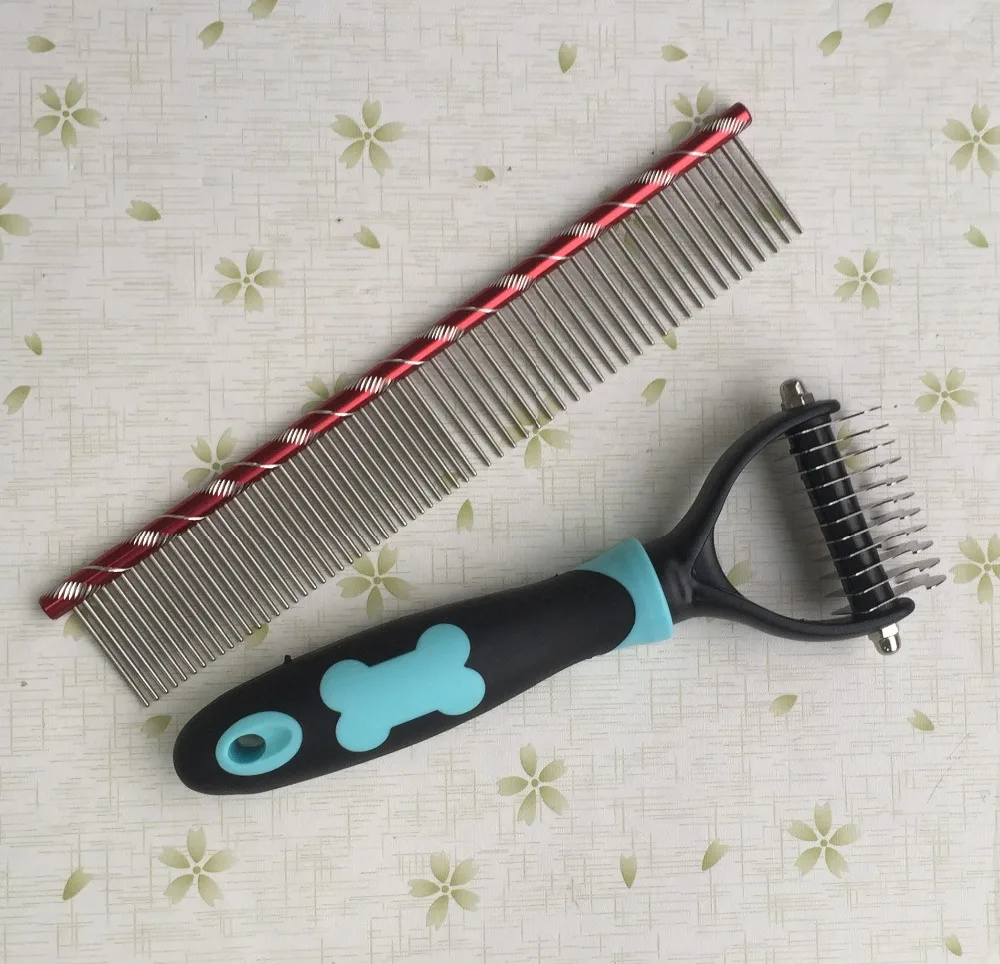 

Pet grooming tools pet color comb and Rake Comb kit4