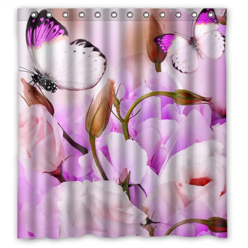 Custom Pink Ross Flying Butterfly Personality Bath Bathroom