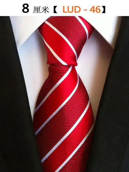 GUSLESON Классические шелковые мужские галстуки дизайн Галстуки для шеи 8 см клетчатые и полосатые галстуки для мужчин формальные деловые Свадебные вечерние галстуки - Цвет: 46