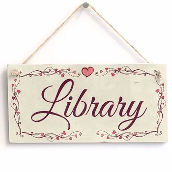 

Meijiafei Library - Heart Design Sign / Plaque 10"x5"