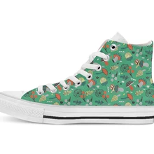 Абстрактные грибы; Новинка; дизайнерские высокие парусиновые туфли на заказ; повседневная обувь на плоской подошве; Прямая