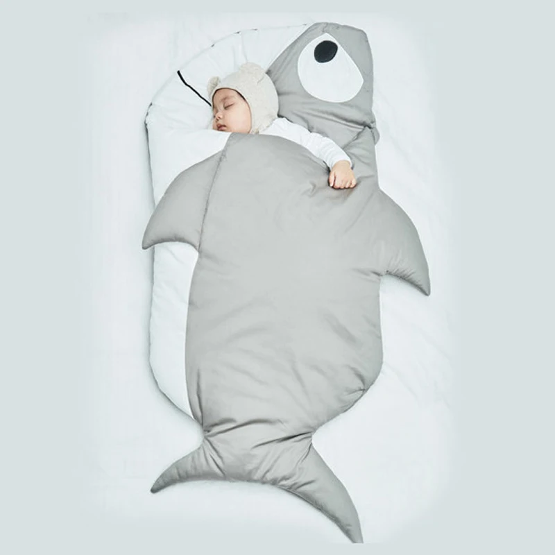 Для маленьких детей Акула Рыба мультфильм спальный мешок анти-ногами хлопок спальный мешок