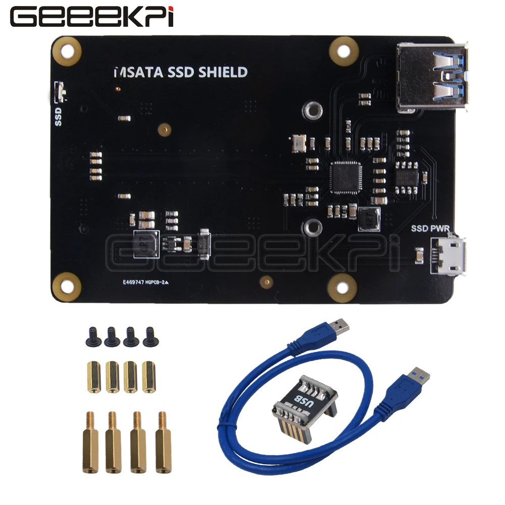 В наличии GeeekPi X850 V3.1 mSATA SSD USB 3 0 модуль расширения памяти Плата для Raspberry Pi B + (Plus)/3