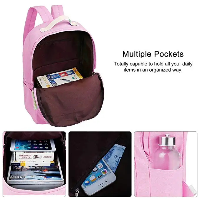 Милый рюкзак с принтом кота для подростков, набор для девочек, женские холщовые школьные сумки, набор из 4 средних рюкзаков для путешествий, японские сумки с изображением котенка