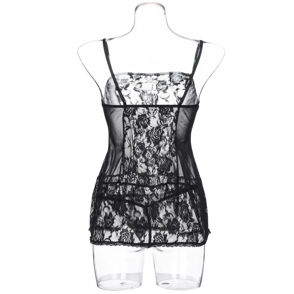 Сексуальное женское кружевное белье Babydoll нижнее Ночная рубашка плюс размер