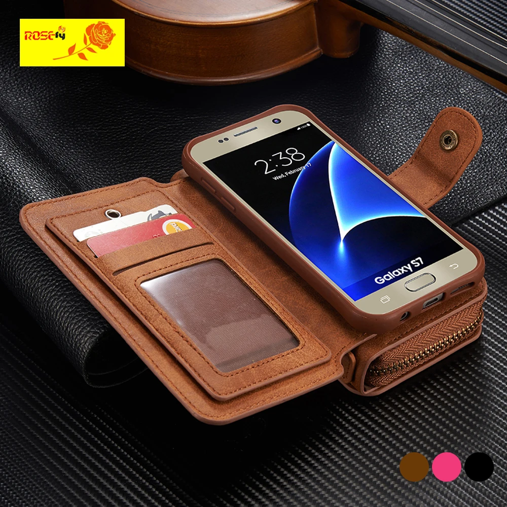 Молнии съемный кошелек Магнитная сумка кожаный чехол для iPhone X XS Max XR 7 6 S Plus samsung Galaxy S8 s10Plus S7 края Примечание 8 9 S9
