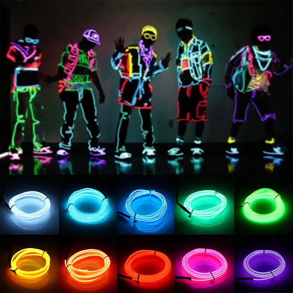 El Wire 2 3 5 Meter Rope Cable Diy Led Strip String Lights Cable Diy Led Strip String Lights