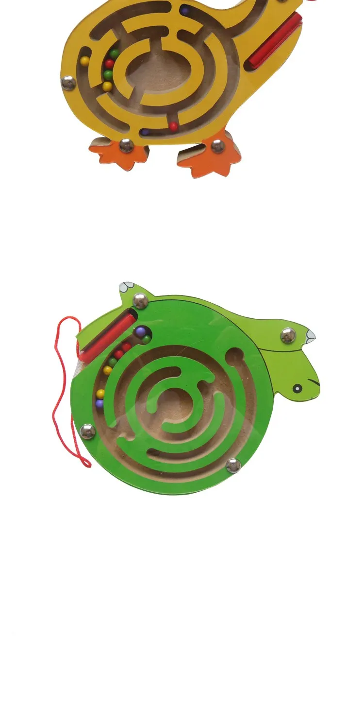 Детская деревянная игра-головоломка Ранний Образовательный мозговой тизер деревянная игрушка животное Магнитный лабиринт, игрушка для детей