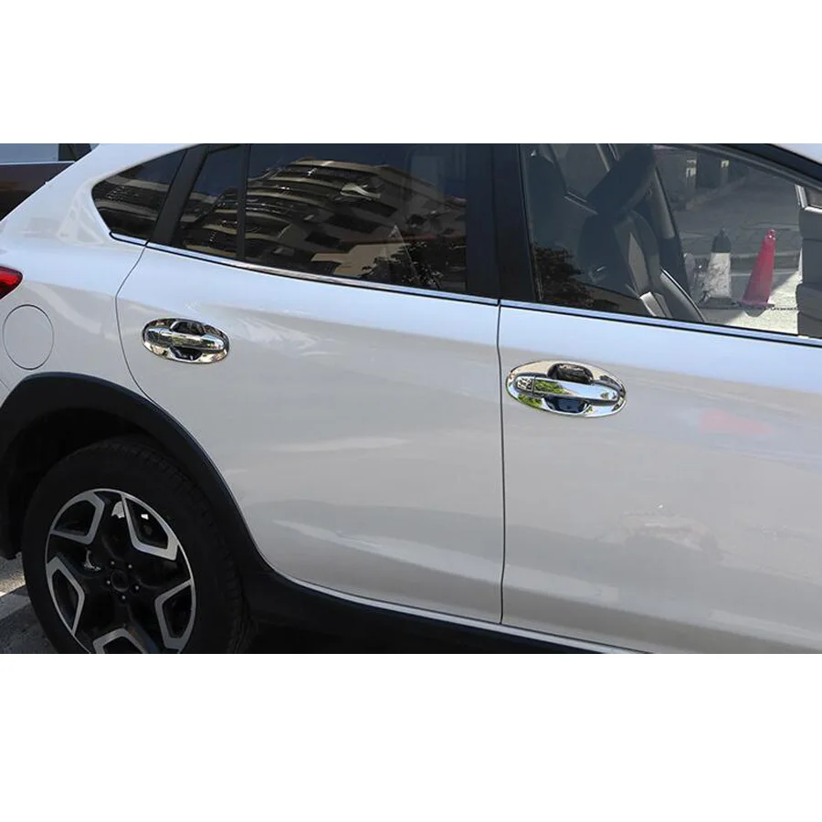 YAQUICKA 8Pcs/set Chrome ABS Car Exterior Door Handle Bowl Cover Trim Styling For Subaru XV 2018
