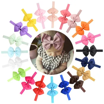 

Solid Cute Ribbon Bow Tie Kids Headbands Bowknot Baby Elastic Hair Bands Girls Head Band New Born Children Hair Accessories