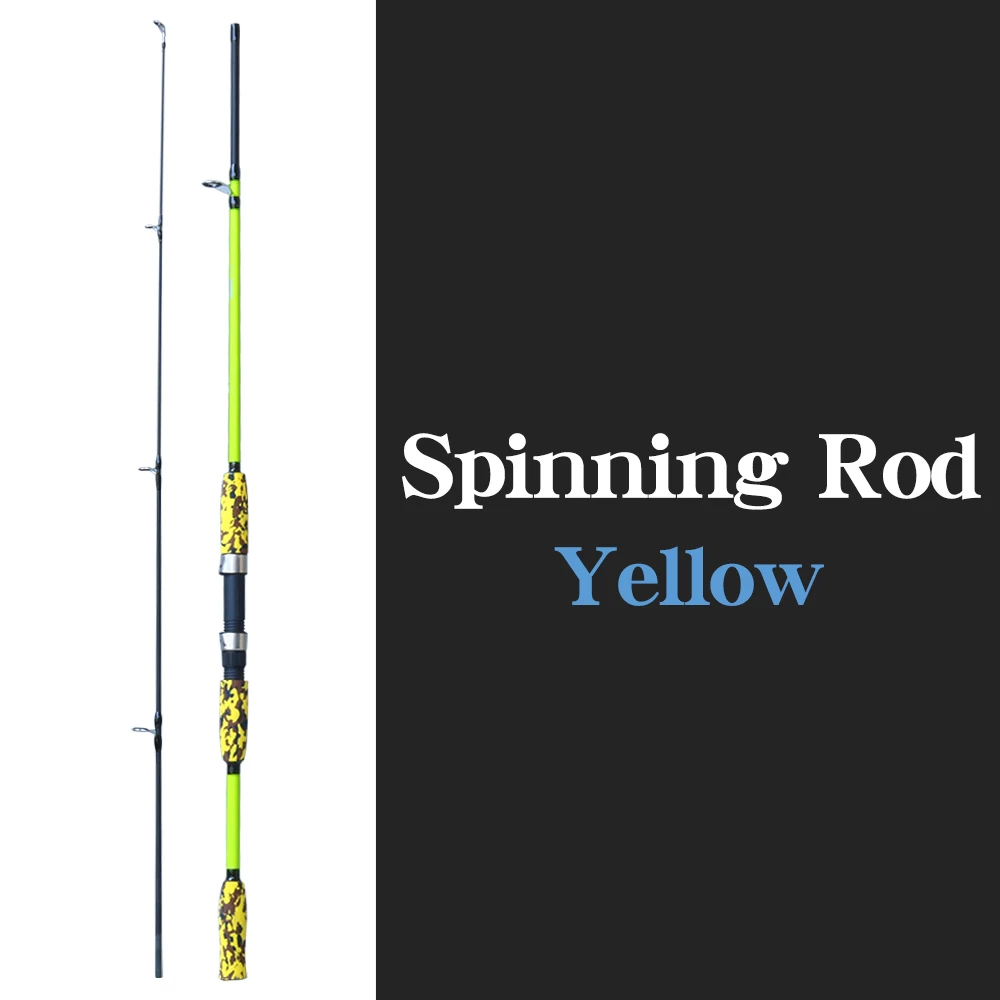 spinning Yellow Спиннинговое литье, ручная приманка, удочка, Pesca, карбоновый полюс, Canne, карп, летающая шестерня, катушка, податчик, Сверхлегкий, мини, для путешествий, для серфинга 1,8 м - Цвет: spinning Yellow